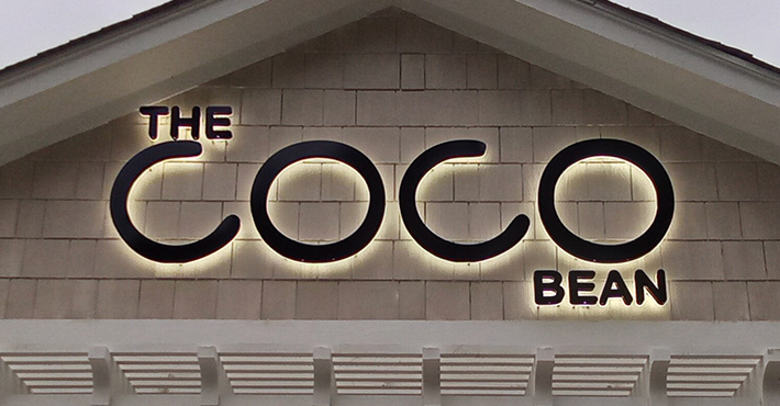 The Coco Bean illuminated sign