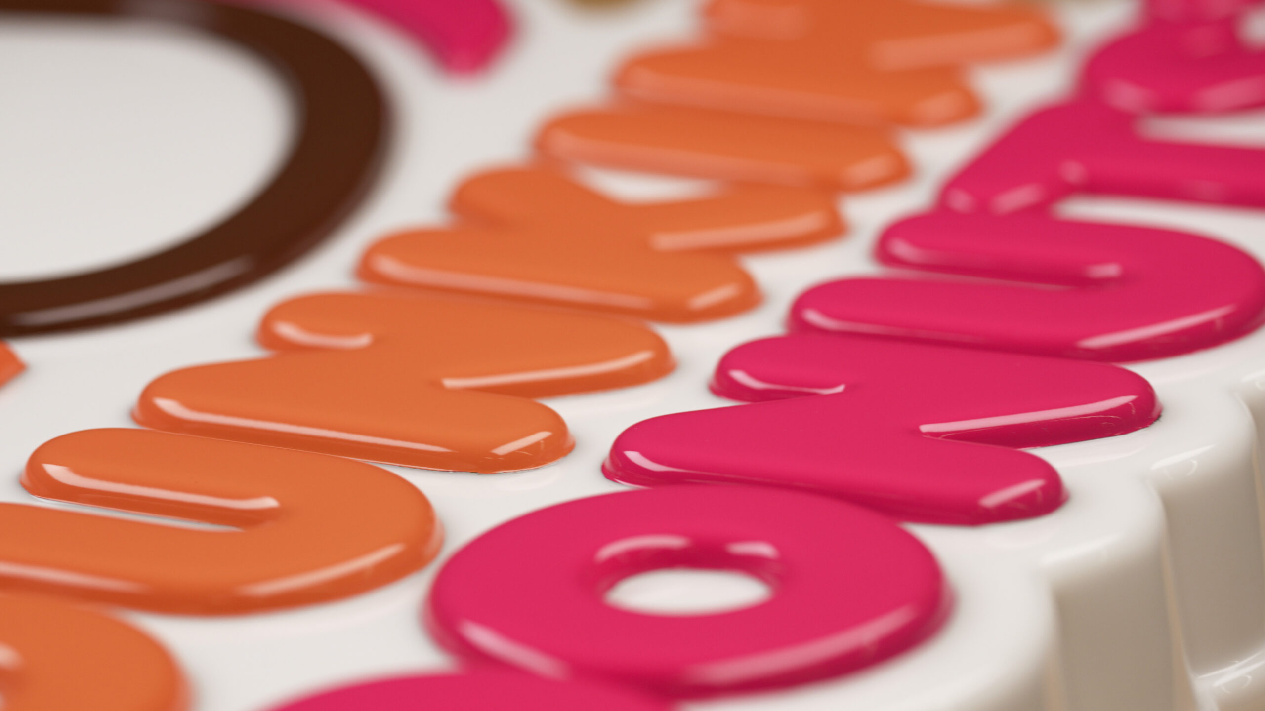 Formed Plastic close up of the dunkin donut logo